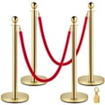 thumbnail image 1 of VEVOR Crowd Control Stanchion, Set of 4 Pieces Stanchion Set, Stanchion Set with 5 ft/1.5 m Red Velvet Rope, Crowd Control Barrier, 1 of 10