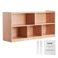 thumbnail image 1 of VEVOR Cubby Mobile Tray Storage Cabinet, 5-Compartment Cubby Storage Shelf, Cubby Storage Cabinet 2-shelf, Classroom Cubbies, Classroom Furniture for Home, Daycare and Preschool, Natural, 1 of 9
