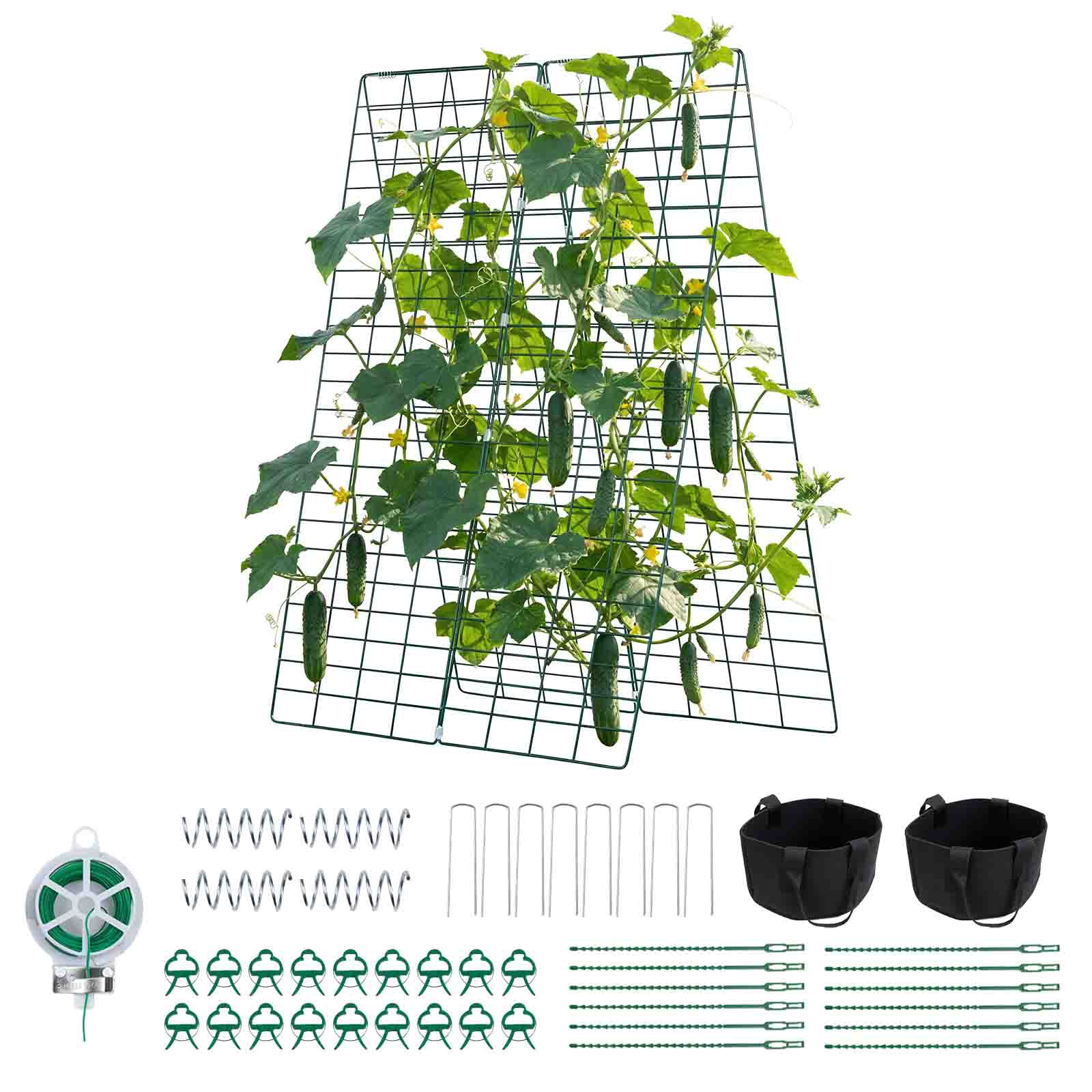 VEVOR Cucumber Trellis 4 Pack, A-Frame Garden Trellises for Raised Bed, Metal Rustproof Coating Plant Support for Vine, Climbing Plants, Peas, Beans, Zucchini, Tomato, Flower(46.06 x 16.93 in x 4PCS)