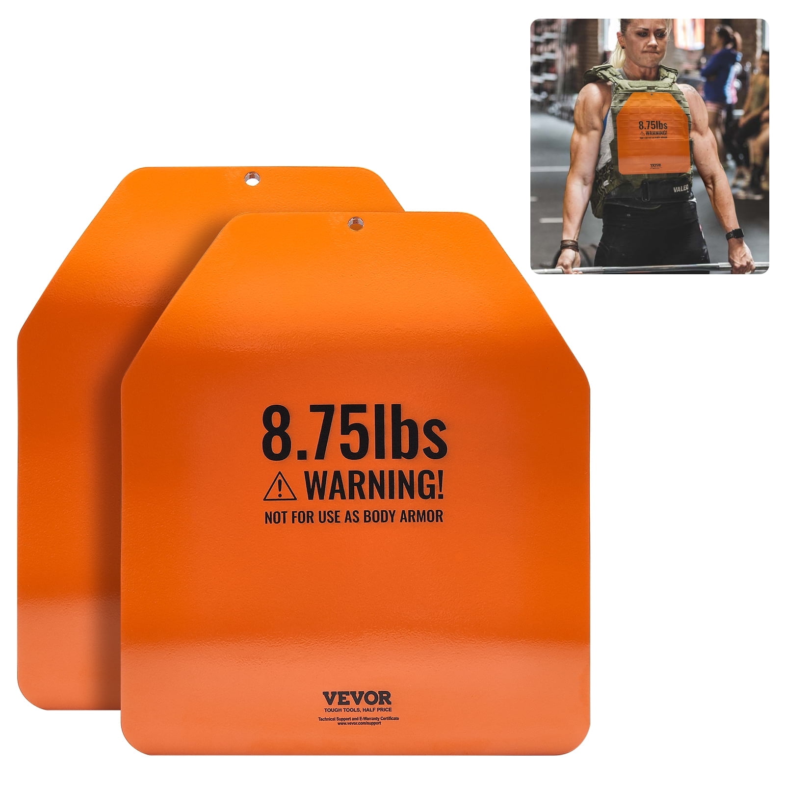 VEVOR Curved Weight Vest Plates, 8.75 LB Pairs, Premium Steel Weighted plates, Contoured Ergonomic Fit – WODs, Additional Weight for Weight Vests, for Strength Training, Running, Heavy Workouts