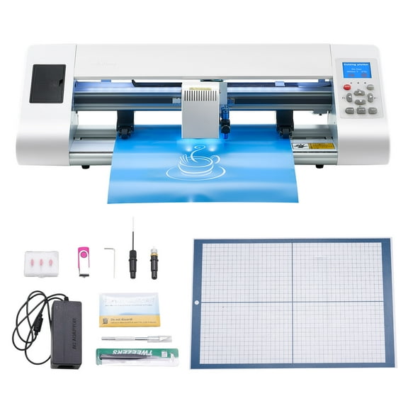 VEVOR Cutting Machine, Automatic Edge Detection Vinyl Cutter Machine with Design Software and Materials, Compatible with Multiple File Formats, for Creating Customized DIY Crafts, Cards, Stickers
