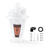 VEVOR Cyclone Dust Separator Kit, 2 inch O.D. Dust Collector Translucent PP, Great for Woodworking and Shop Wet/Dry Vacuums, Fits Various Buckets Exclude, with Elbow Adapter, Hardware, Sealing Pad