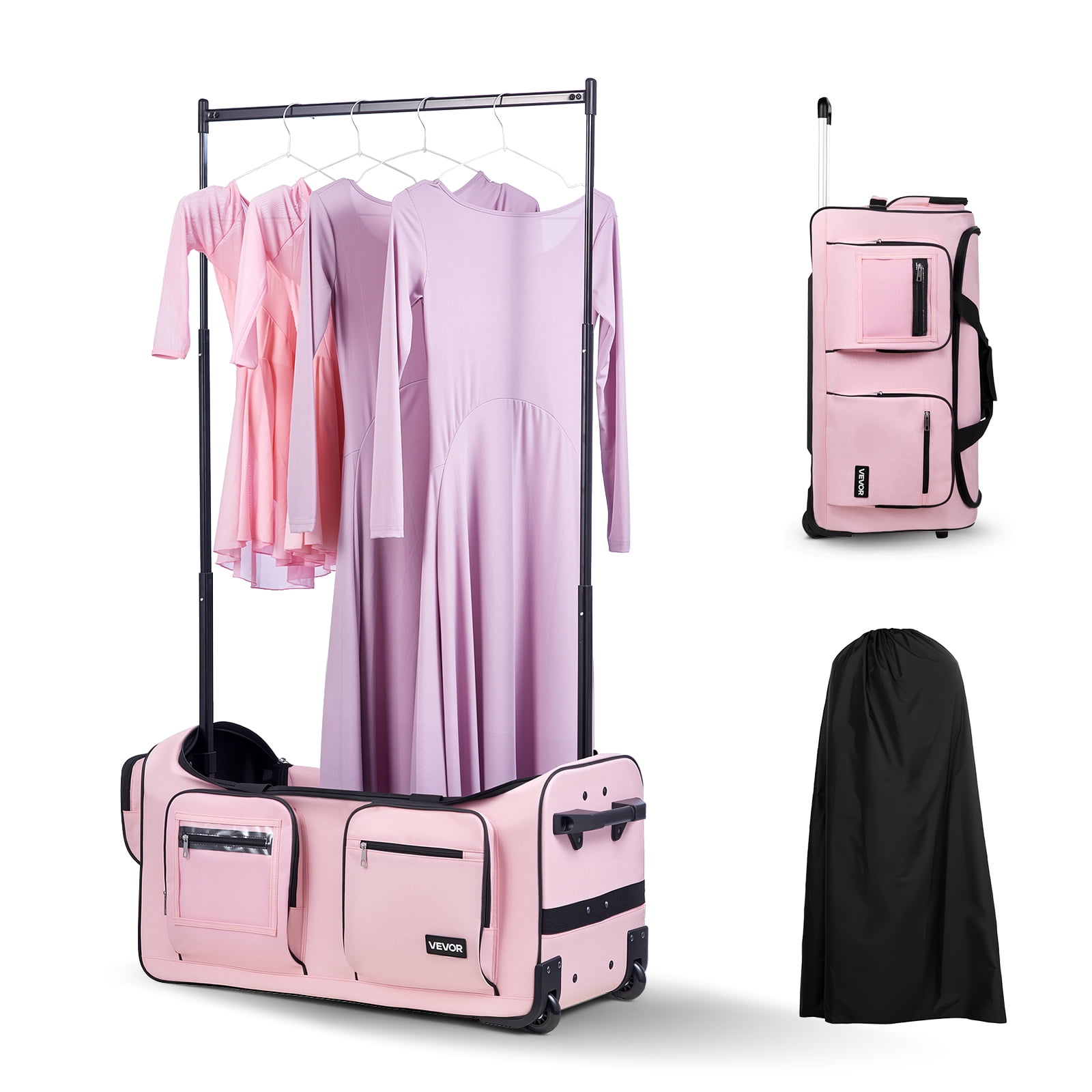 Dance Rack VEVOR Dance Bag with Garment Rack, 29 Inch Rolling Dance Duffel, with ...