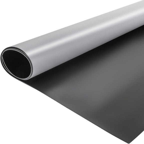 VEVOR Portable Dance Floor Roll 6.6x49.2ft, Durable PVC Material, 1.5mm Thick, Non-Slip and Wear-Resistant Surface, Easy-to-Clean Flooring for Ballet and Practice in Grey/Black