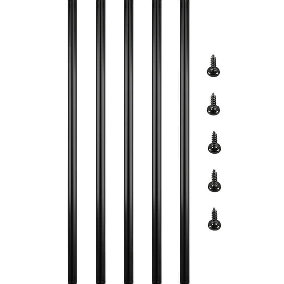 VEVOR Deck Balusters, 101 Pack Metal Deck Spindles, 26"x0.75" Staircase Baluster with Screws, Aluminum Alloy Deck Railing for Wood and Composite Deck, Circle Baluster for Outdoor Stair Deck Porch