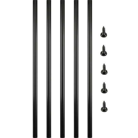 VEVOR Deck Balusters, 51 Pack Metal Deck Spindles, 26\"x0.75\" Staircase Baluster with Screws, Aluminum Alloy Deck Railing for Wood and Composite Deck, Circle Baluster for Outdoor Stair Deck Porch