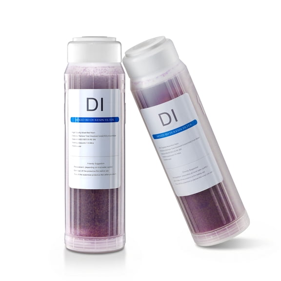VEVOR Deionized Filter for Spotless Car Wash System, 2 x 0.5L Color Changing DI Resin Filter Replacement - Compatible with PRS-101XC Deionized Water System for Cars RVs Windows