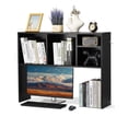 thumbnail image 1 of VEVOR Desktop Bookshelf, 1-Tier Desktop Storage Organizer, 37" x 9.4" x 28.7" Office Storage Rack Wood Display Shelf, Desktop Bookshelf Hutch with Anti-Slip Feet Pads, for Home & Dorm, Black, 1 of 9