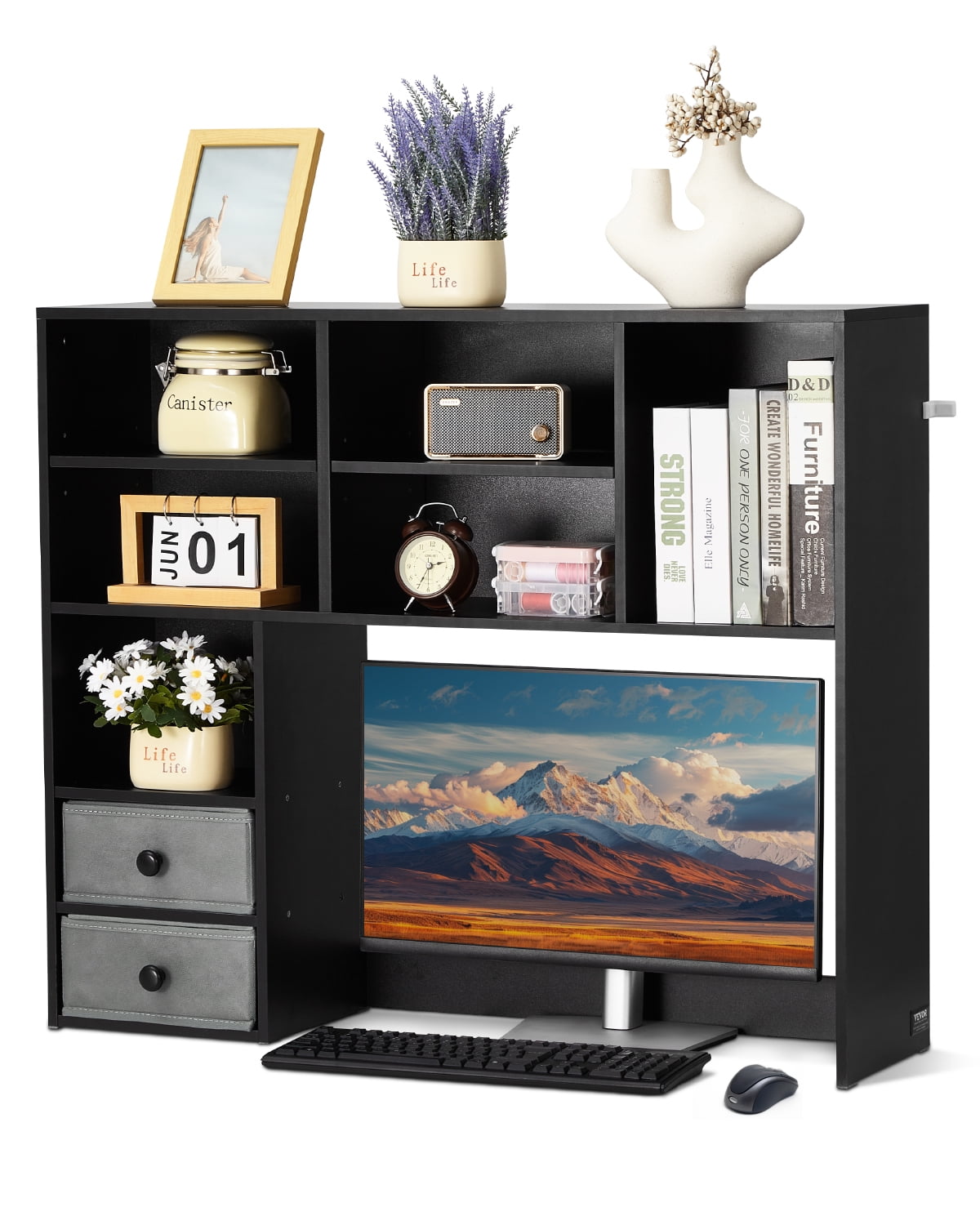 VEVOR Desktop Bookshelf, 3-Tier Desktop Storage Organizer, 37