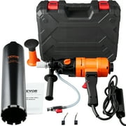 VEVOR Diamond Core Drilling Machine, 4in Handheld Wet Concrete Core Drill Rig, 1100-2400RPM Two Speed & 1-1/4" Thread & 2 Bubble Levels, 3-4in Drilling Diameter for Concrete Brick Block Stone, 1500W
