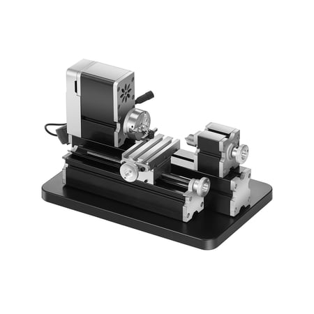 VEVOR Didactical Mini Metal Lathe Machine, 2.76 x 5.12 in, 36W Power Metal Lathe, 20,000 RPM Speed,with 3-jaw Chuck,Aluminum Alloy Handwheel,for Processing Precision Parts Soft Metals Wood Plastics