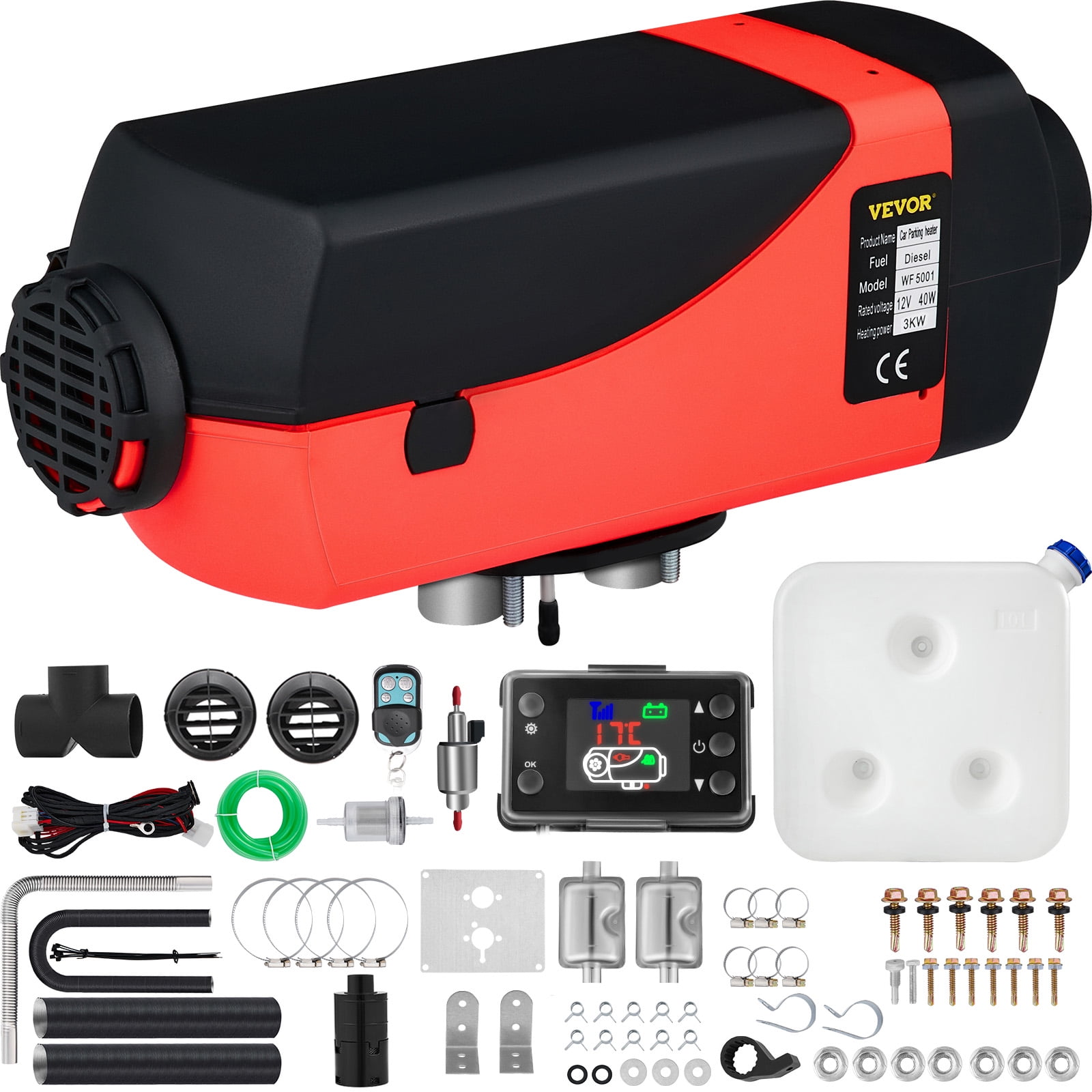 VEVOR Diesel Air Heater 12V 3kw Diesel Heater, Fuel Heater 12v Parking  Heater with 2 Silencers for Trucks Motor-Homes Trailer Boats Bus -  Walmart.com