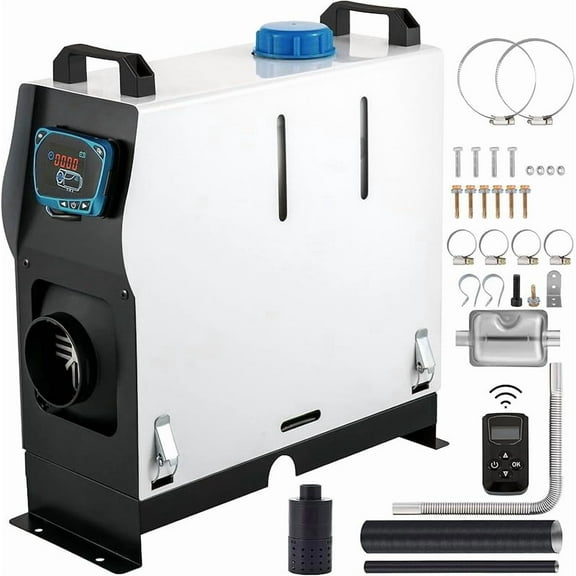 VEVOR Diesel Air Heater, 8 kW DC12-24V, Fast Heating Diesel Parking Heater with Remote Control and Blue LCD Switch, Low Noise, Pre-Heating Function, for RV, Truck, Camper, Van, Boat and Trailer