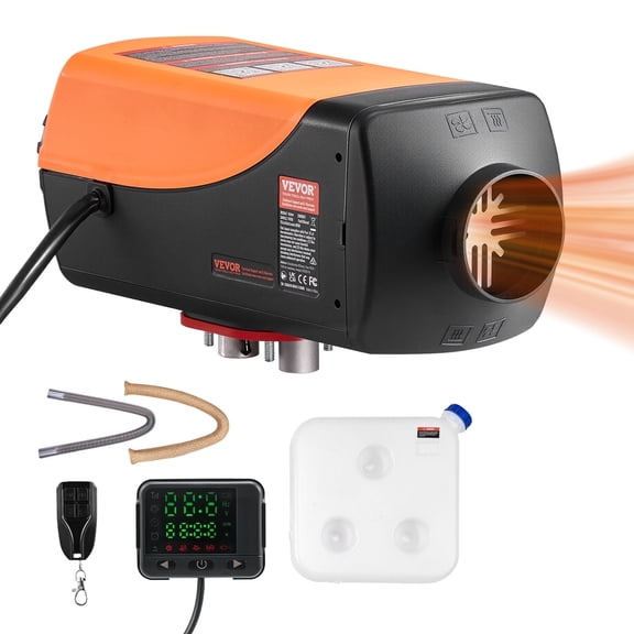 VEVOR Diesel Air Heater, 8 kW DC12-24V, Fast Heating Diesel Parking Heater with Remote Control and Color Digital Display, 10L Fuel Tank, Low Noise, Voice Announcement,for RV,Truck,Boat and Trailer