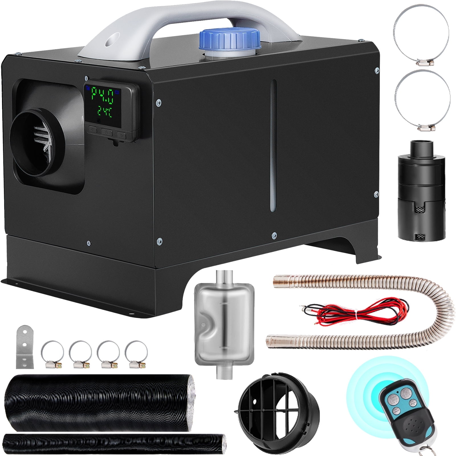 VEVOR Diesel Air Heater 8KW, All in One 12V Truck Heater, Parking Heater with Black LCD, Remote Control, Fast Heating Diesel Heater for RV Truck, Boat, Bus