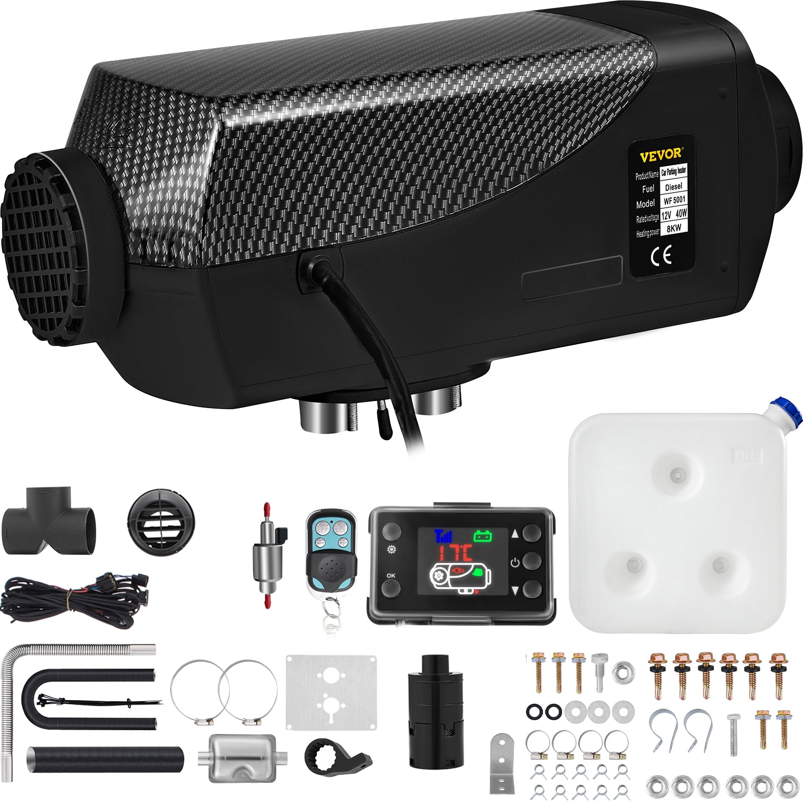 VEVOR Diesel Heater 12V Muffler 8KW Air Diesel Heater 12V Diesel Air Heater  with LCD Switch for Car Trucks Motor- Home Boat Bus Can - Walmart.com