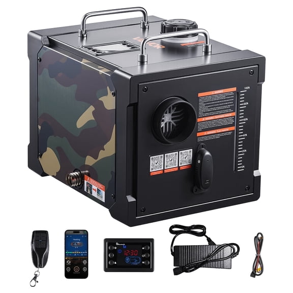 VEVOR Diesel Heater, 8KW, DC 12V/24V, All in One Portable Diesel Air Heater with Bluetooth APP Control, Remote Control and LCD Screen, 1.9 Gal Fuel Tank for Trucks, Vans, RVs, Campers, and Garages