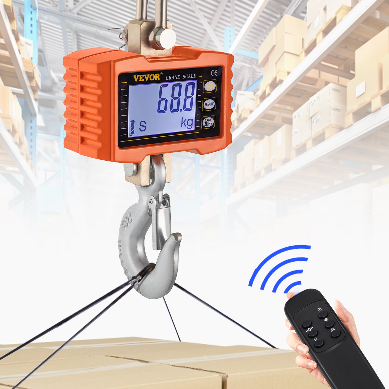Digital Crane Scale DCSER 500lb 200kg Heavy Duty Compact Hanging Scale LED  Display for Hoem Farm Factory 