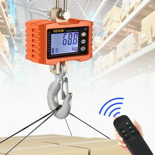 Optima Scale Digital Portable Industrial Hanging LED Crane Scale, 500 Lb  Capacity, With Remote Control