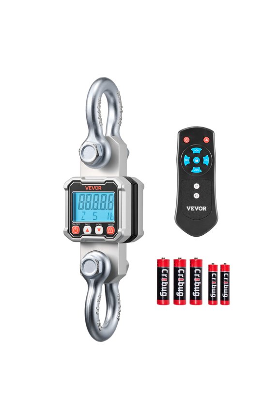 Digital Crane Scale, 6600 lbs/3000 kg Max Capacity, Heavy Duty Industrial Hanging Scale with Cast Aluminum Case & LCD Display, 1 lbs Division & 3 Unit Switch, Remote Control for Garage Factory