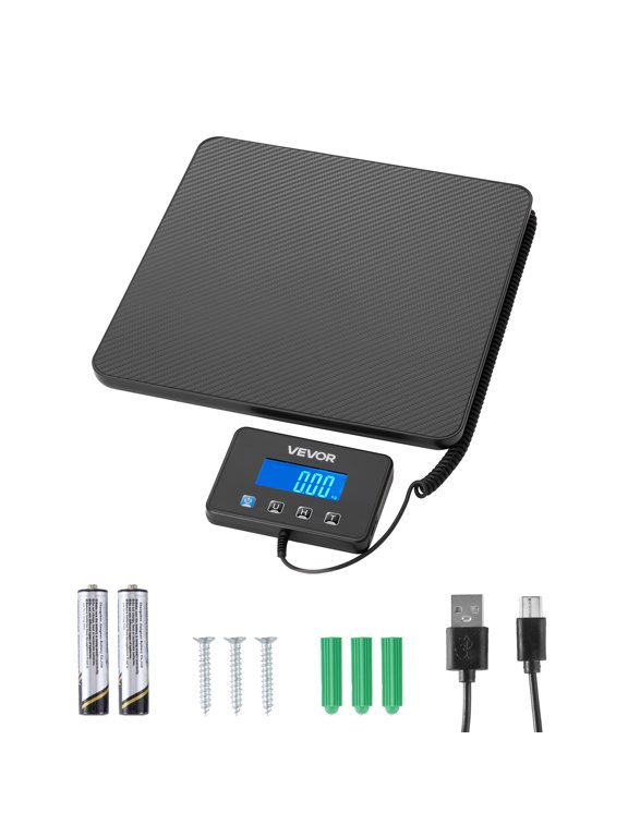 Digital Postal Scale, 0.35 oz/3.5 oz Dual Accuracy, 440 lbs Commercial Weight Scale with Hold/Tare Function & LCD Display, Fit for Packages, Postage, Luggage, Battery & Charging Cable Included