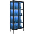 thumbnail image 1 of VEVOR Display Cabinet with Glass Door, 66 in Tall 4-Tier Lighted Display Case with 3 Color Lights, Metal Storage Cabinet with 3 Adjustable Shelves, Curio Cabinet for Collectibles Figures Trophy, 1 of 9