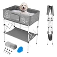 thumbnail image 1 of VEVOR Dog Bathtub, Elevated Dog Bath Tub, Collapsible Pet Bathing Grooming Wash Station, Portable Foldable Space-saving, with Built-In Drain Hose for Small and Medium Pet Cat Indoor & Outdoor, Gray, 1 of 9