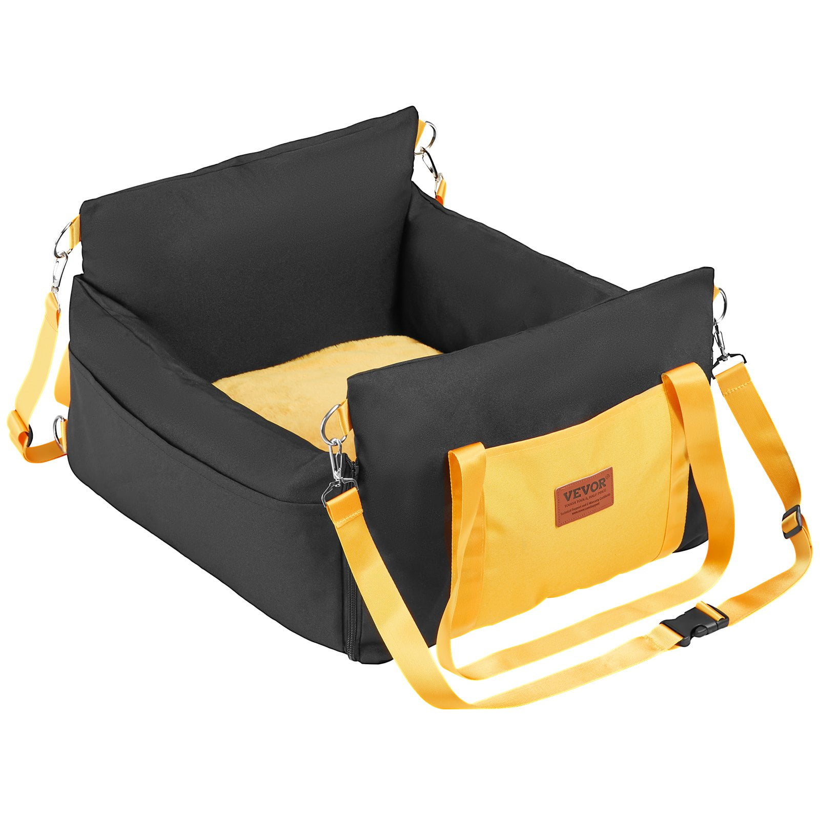 Black Soft-Sided Dog Carrier with Safety Leash and Pocket
