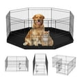 thumbnail image 1 of VEVOR Dog Playpen, 8 Panels Foldable Metal Dog Exercise Pen 24" H Pet Fence Puppy Crate Kennel with Ground Stakes Bottom Pad, 1 of 5