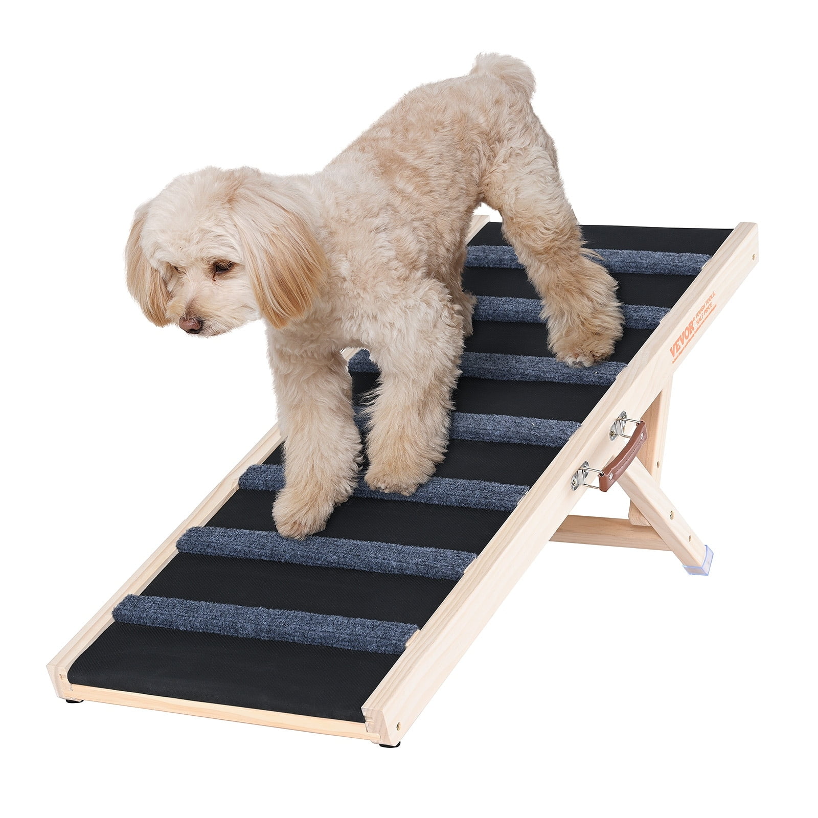 Adjustable Pine Wood Dog Ramp with Non-Slip Surface