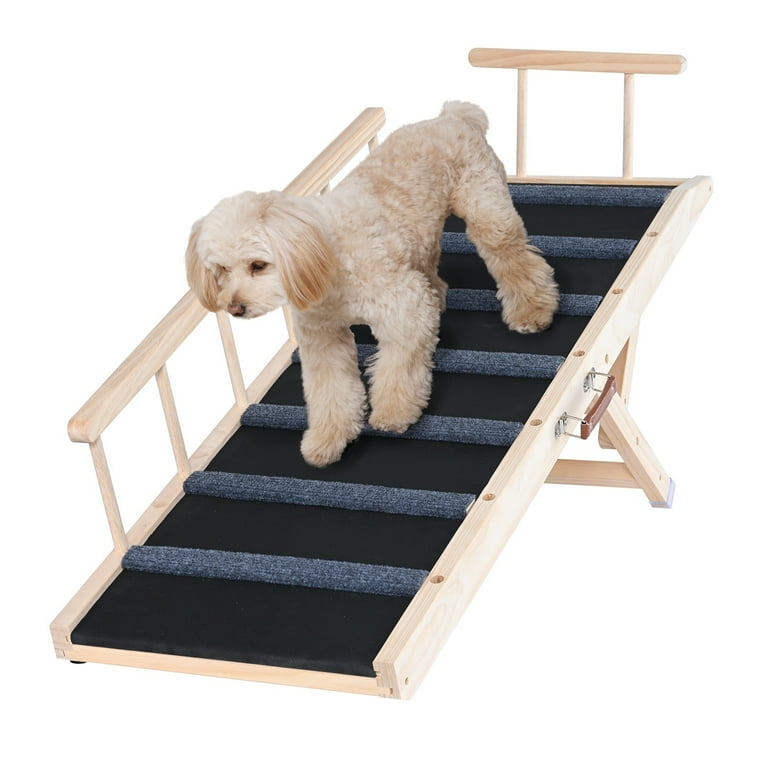 VEVOR Dog Ramp Folding Pet Ramp for Bed Adjustable Dog Ramp for Adjustable Suitable for Couch Sofa Car 47.2 Long Adjustable from 13.8 to 27.6