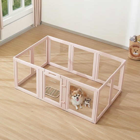 VEVOR Dog Whelping Box, 60x39x23 in Plastic Dog Whelping Pen for Medium Sized Dogs,Waterproof Transparent Puppy Playpen with Windows & Door Lock,Easy to Clean,Durable Indoor Pet Dogs Cats Birth Kit