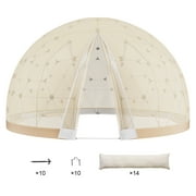 VEVOR Dome Bubble Tent, 12FT Double Cover ( Transparent & Light Yellow Cover), Outdoor Geodesic House Shelter, Upgraded Garden Igloo Waterproof for Camping,Patio, Dining Backyard, Party