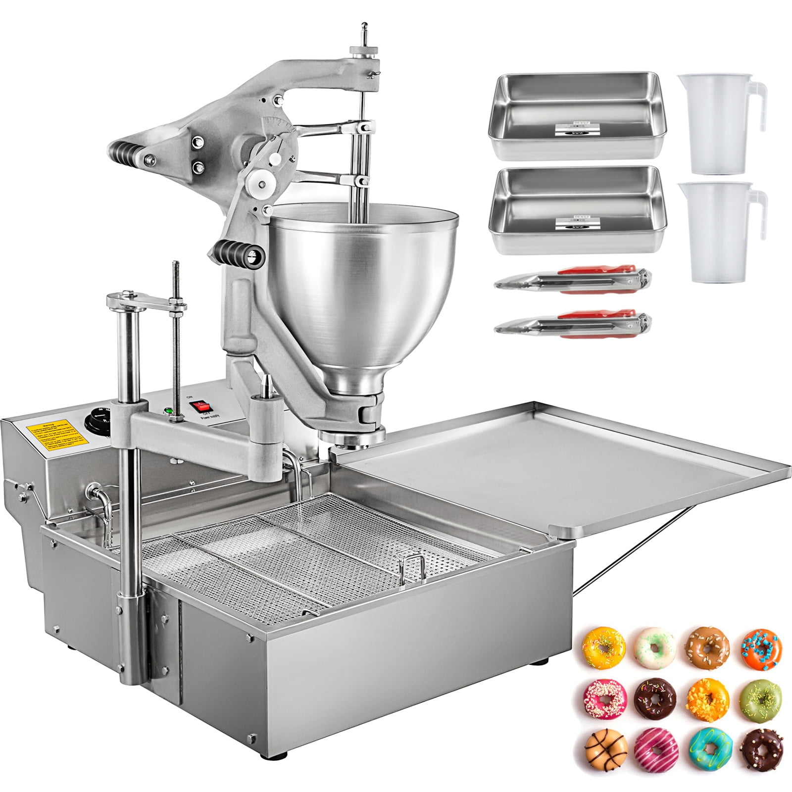  Koalalko Commercial semi automatic mochi/ring/ball different  mold Donut Machine, Donuts Making Machine adjustable thickness,Donut fryer  3000w,9L hopper,large capacity,for bakery, food cart: Home & Kitchen