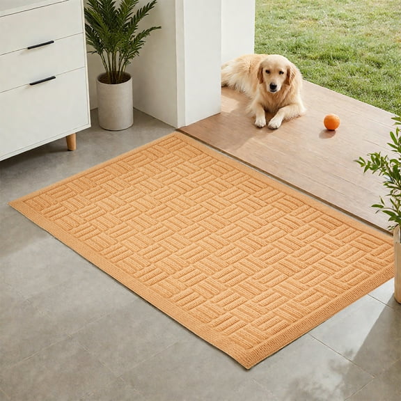 VEVOR Door Mat, 29.53 x 17.72 Inch, Front Door Mat Outside Entrance with Non-slip Rubber Backing, Dirt-Resistant & Absorbent, Easy to Clean, Low-Profile Doormat for for Entryway, Patio, Porch, Beige