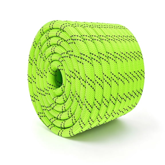 VEVOR Double Braided Polyester Rope 1/2 in x 120 ft Arborist Rigging Rope, for Tree Work, Heavy Duty 11 Strands, 3700 lbs High Breaking Strength, Outdoor Climbing Towing Swing Pulling Cord, Green