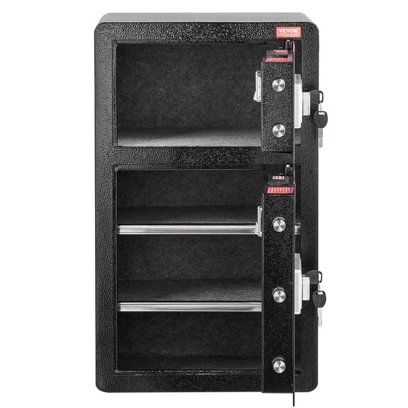 Double Door 4.5 cu.ft Safe Box with Key Lock Password Fireproof Bag Black,organize cash, passports, jewelry, gold, watches and documents