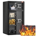 thumbnail image 1 of VEVOR Double Doors 7.2 cu.ft Safe Box with Key Lock & Password,Safe Lock Box with Fireproof Bag,Key Rack,LED Light and 2 Height Adjustable and Removable Divider for Money,Jewelry and Valuables,Black, 1 of 9
