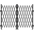 thumbnail image 1 of VEVOR Double Folding Security Gate, Lockable Scissor Gate with 360° Swivel Casters, Outdoor Barricade Steel Retractable Gates, for Entry Security, Garage, Warehouse & Pool, 145.67 x 63.19 in (W x H), 1 of 9