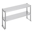 thumbnail image 1 of VEVOR Double Overshelf, Double Tier Stainless Steel Overshelf, 12 x 48 Inch Double Deck Overshelf, Height Adjustable Overshelf Prep Work Table for Kitchen, Restaurant and Workshop, 1 of 9