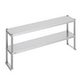 thumbnail image 1 of VEVOR Double Overshelf, Double Tier Stainless Steel Overshelf, 12 x 60 Inch Double Deck Overshelf, Height Adjustable Overshelf Prep Work Table for Kitchen, Restaurant and Workshop, 1 of 9