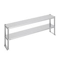 thumbnail image 1 of VEVOR Double Overshelf, Double Tier Stainless Steel Overshelf, 12 x 72 Inch Double Deck Overshelf, Height Adjustable Overshelf Prep Work Table for Kitchen, Restaurant and Workshop, 1 of 9
