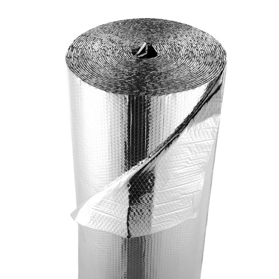 VEVOR Double Reflective Insulation Roll, Double-Sided Aluminum Foil Radiant Barrier, 6mm 48 in x 100 ft, Dual-Layer Air Bubble Heat Reflective Shield