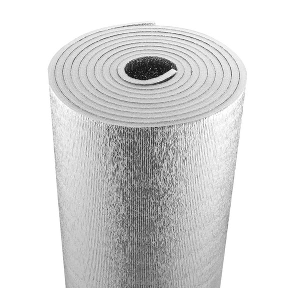 VEVOR Double Reflective Insulation Roll, Foam Core Radiant Barrier, 15.1mm 48 in x 25 ft, Double-Sided Aluminum Foil EPE Foam Heat Reflective Shield
