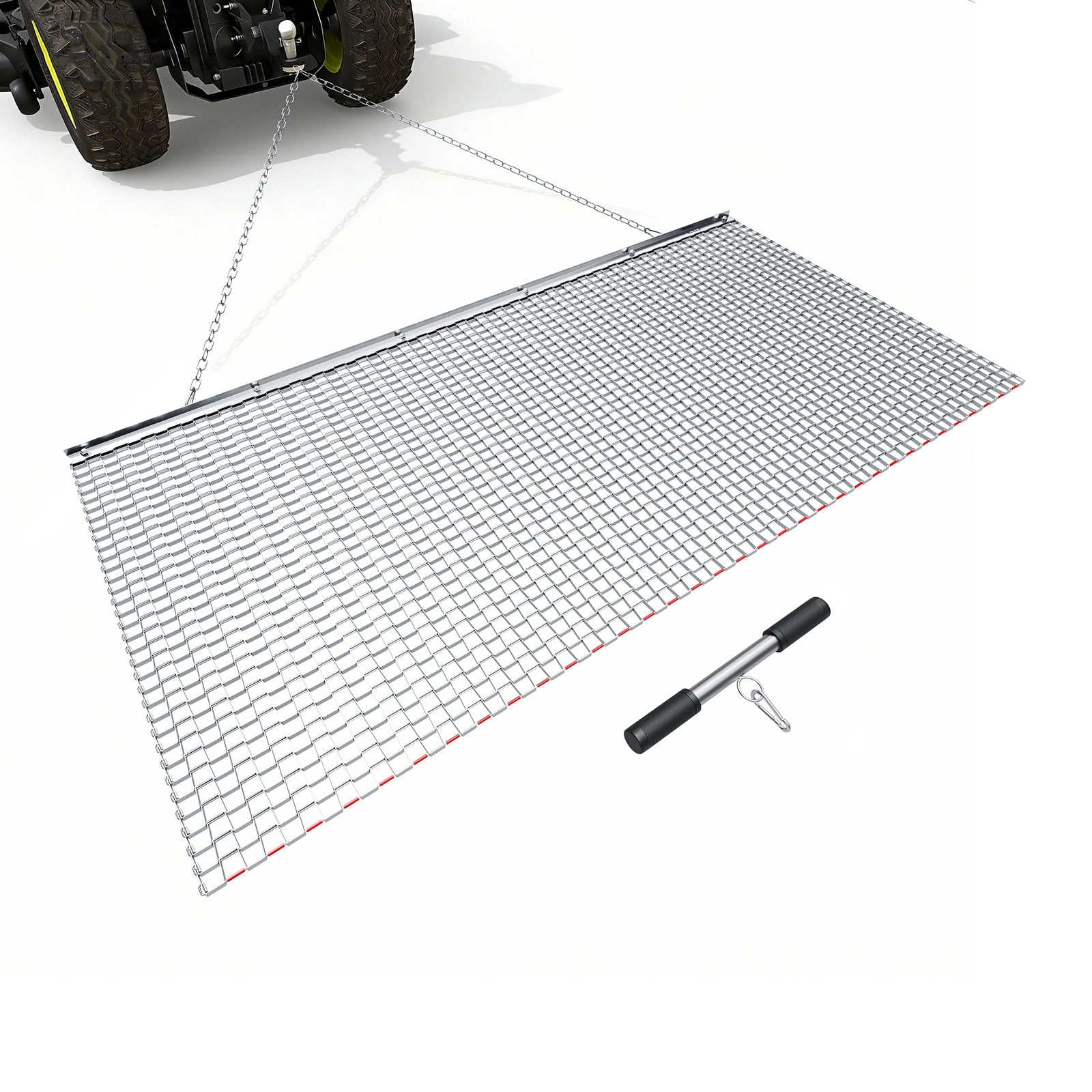 Back Drag Ruts VEVOR Drag Harrow, 6 x 3 ft, High-Efficiency Chain Harrow Rake, ATVs ...