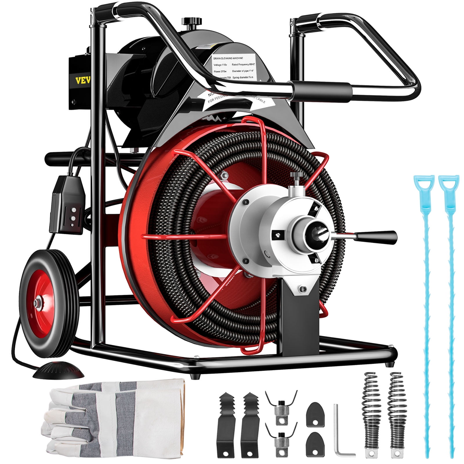 VEVOR 75 ft Drain Cleaner Machine 38 pouces de France Ubuy
