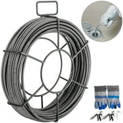 VEVOR Drain Cleaning Cable 75 Feet x 1/2 Inch Solid Core Cable Sewer Cable Drain Auger Cable Cleaner Snake Clog Pipe Drain Cleaning Cable Sewer Drain Auger Snake Pipe