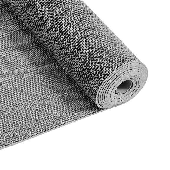 VEVOR Drainage Mat, 3 x 16.4 ft, PVC Non Slip Commercial Floor Mat, Wet Area Water Drain Splash Matting Hollow Doormat Roll, for Outdoor Indoor Restaurant Swimming Pool Patio Bathroom Washroom, Gray