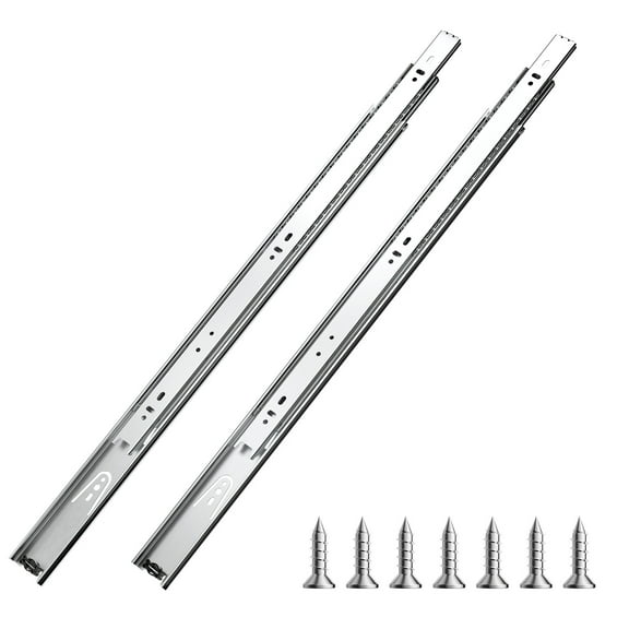 VEVOR Drawer Slides, 22 inch, 10 Pairs Full Extension Ball Bearing Cabinet Rails, 100 LB Load Capacity Heavy Duty Side Mount Dresser Drawer Slides, Drawer Track Runners for Kitchen DIY Replacement