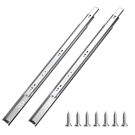VEVOR Drawer Slides, 22 inch, 10 Pairs Full Extension Ball Bearing Cabinet Rails, 100 LB Load Capacity Heavy Duty Side Mount Dresser Drawer Slides, Drawer Track Runners for Kitchen DIY Replacement